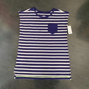 Tea Collection Blue Stripe Short Sleeve Tunic NWT